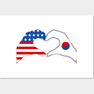 We Heart USA & Korea Patriot Flag Series Posters and Art